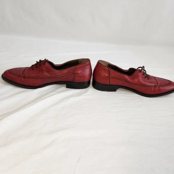 SANTONI Vintage Retro Oxfords Red Shoes Size U.K. 7.5 / U.S. 9.5 Made ITALY! - Picture 5 of 16